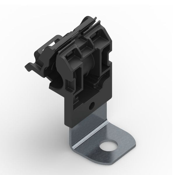 HellermannTyton 151-01434 Ratchet P-Clamp, .24"–.54" Bundle Dia, 90° Short, .33" Hole Dia, PA66HIRHSUV/ST/ZN, Black, 300/ctn