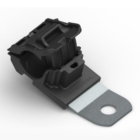 HellermannTyton 151-01450 Ratchet P-Clamp, .52"–.77" Bundle Dia, 15° Short, .51" Hole Dia, PA66HIRHSUV/ST/ZN, Black, 280/ctn