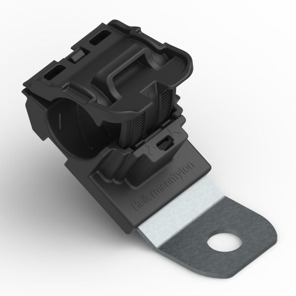 HellermannTyton 151-01451 Ratchet P-Clamp, .52"–.77" Bundle Dia, 30° Short, .33" Hole Dia, PA66HIRHSUV/ST/ZN, Black, 280/ctn