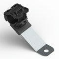 HellermannTyton 151-01455 Ratchet P-Clamp, .52"–.77" Bundle Dia, 30° Long, .41" Hole Dia, PA66HIRHSUV/ST/ZN, Black, 200/ctn