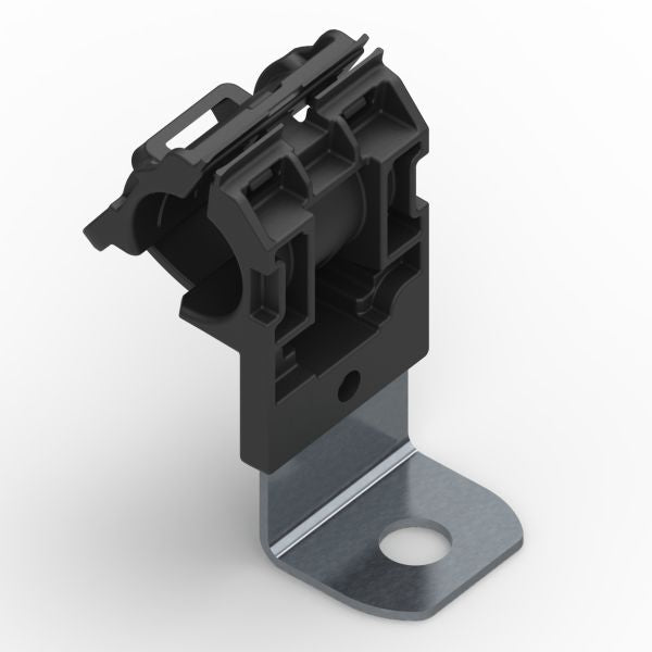 HellermannTyton 151-01459 Ratchet P-Clamp, .52"–.77" Bundle Dia, 90° Short, .51" Hole Dia, PA66HIRHSUV/ST/ZN, Black, 280/ctn