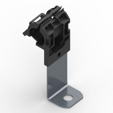 HellermannTyton 151-01460 Ratchet P-Clamp, .52"–.77" Bundle Dia, 90° Long, .33" Hole Dia, PA66HIRHSUV/ST/ZN, Black, 200/ctn