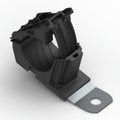 HellermannTyton 151-01484 Ratchet P-Clamp, .76"–1.42" Bundle Dia, 15° Short, .41" Hole Dia, PA66HIRHSUV/ST/ZN, Black, 160/ctn