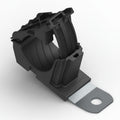 HellermannTyton 151-01485 Ratchet P-Clamp, .76"–1.42" Bundle Dia, 15° Short, .51" Hole Dia, PA66HIRHSUV/ST/ZN, Black, 160/ctn