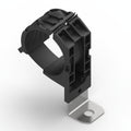 HellermannTyton 151-01518 Ratchet P-Clamp, 1.38"–2.01" Bundle Dia, 90° Short, .33" Hole Dia, PA66HIRHSUV/ST/ZN, Black, 160/ctn
