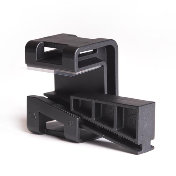 HellermannTyton 151-01566 Wedge Clip, 0.16"–0.35" Panel Thickness, PA66HSGF, Black, 200/bag