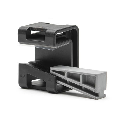 HellermannTyton 151-01567 Wedge Clip, 0.31"–0.51" Panel Thickness, PA66HSGF30, Black/Gray, 200/bag