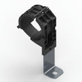 HellermannTyton 151-01628 Ratchet P-Clamp, 1.38"–2.01" Bundle Dia, 90° Long, .26" Hole Dia, PA66HIRHSUV/ST/ZN, Black, 140/ctn