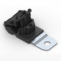 HellermannTyton 151-01637 Ratchet P-Clamp, .24"–.54" Bundle Dia, 180° Short, .26" Hole Dia, PA66HIRHSUV/ST/ZN, Black, 300/ctn