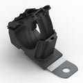 HellermannTyton 151-01656 Ratchet P-Clamp, .76"–1.42" Bundle Dia, 15° Short, .26" Hole Dia, PA66HIRHSUV/ST/ZN, Black, 160/ctn