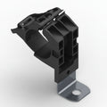 HellermannTyton 151-01659 Ratchet P-Clamp, .76"–1.42" Bundle Dia, 90° Short, .26" Hole Dia, PA66HIRHSUV/ST/ZN, Black, 160/ctn