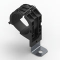 HellermannTyton 151-01667 Ratchet P-Clamp, 1.38"–2.01" Bundle Dia, 90° Short, .26" Hole Dia, PA66HIRHSUV/ST/ZN, Black, 160/ctn