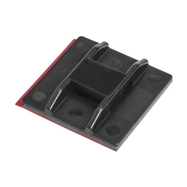 HellermannTyton 151-01857 Wide Strap Adhesive Mount, .50" Max Tie Width, 1.49" Long/Width, PA66HIRHSUV, Black, 100/pkg
