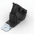 HellermannTyton 151-01976 Ratchet P-Clamp, .76"–1.42" Bundle Dia, 180° Short, .33" Hole Dia, PA66HIRHSUV/SS304, Black, 160/ctn