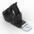 HellermannTyton 151-01978 Ratchet P-Clamp, .76"–1.42" Bundle Dia, 180° Short, .51" Hole Dia, PA66HIRHSUV/SS304, Black, 160/ctn