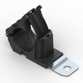 HellermannTyton 151-01980 Ratchet P-Clamp, .76"–1.42" Bundle Dia, 180° Med, .33" Hole Dia, PA66HIRHSUV/SS304, Black, 140/ctn