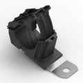 HellermannTyton 151-01989 Ratchet P-Clamp, .76"–1.42" Bundle Dia, 15° Short, .41" Hole Dia, PA66HIRHSUV/SS304, Black, 160/ctn