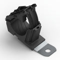 HellermannTyton 151-01990 Ratchet P-Clamp, .76"–1.42" Bundle Dia, 15° Short, .51" Hole Dia, PA66HIRHSUV/SS304, Black, 160/ctn