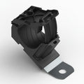 HellermannTyton 151-01992 Ratchet P-Clamp, .76"–1.42" Bundle Dia, 30° Short, .33" Hole Dia, PA66HIRHSUV/SS304, Black, 160/ctn