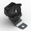 HellermannTyton 151-01993 Ratchet P-Clamp, .76"–1.42" Bundle Dia, 30° Short, .41" Hole Dia, PA66HIRHSUV/SS304, Black, 160/ctn