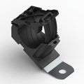 HellermannTyton 151-01994 Ratchet P-Clamp, .76"–1.42" Bundle Dia, 30° Short, .51" Hole Dia, PA66HIRHSUV/SS304, Black, 160/ctn
