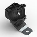 HellermannTyton 151-01998 Ratchet P-Clamp, .76"–1.42" Bundle Dia, 30° Long, .51" Hole Dia, PA66HIRHSUV/SS304, Black, 140/ctn