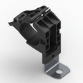 HellermannTyton 151-02004 Ratchet P-Clamp, .76"–1.42" Bundle Dia, 90° Long, .26" Hole Dia, PA66HIRHSUV/SS304, Black, 140/ctn