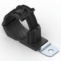 HellermannTyton 151-02012 Ratchet P-Clamp, 1.38"–2.01" Bundle Dia, 180° Med, .26" Hole Dia, PA66HIRHSUV/SS304, Black, 140/ctn