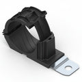 HellermannTyton 151-02015 Ratchet P-Clamp, 1.38"–2.01" Bundle Dia, 180° Med, .51" Hole Dia, PA66HIRHSUV/SS304, Black, 140/ctn