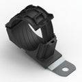 HellermannTyton 151-02022 Ratchet P-Clamp, 1.38"–2.01" Bundle Dia, 15° Short, .41" Hole Dia, PA66HIRHSUV/SS304, Black, 160/ctn