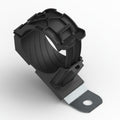 HellermannTyton 151-02024 Ratchet P-Clamp, 1.38"–2.01" Bundle Dia, 30° Short, .26" Hole Dia, PA66HIRHSUV/SS304, Black, 160/ctn
