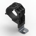HellermannTyton 151-02034 Ratchet P-Clamp, 1.38"–2.01" Bundle Dia, 90° Short, .41" Hole Dia, PA66HIRHSUV/SS304, Black, 160/ctn