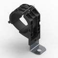 HellermannTyton 151-02036 Ratchet P-Clamp, 1.38"–2.01" Bundle Dia, 90° Long, .26" Hole Dia, PA66HIRHSUV/SS304, Black, 140/ctn