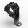 HellermannTyton 151-02039 Ratchet P-Clamp, 1.38"–2.01" Bundle Dia, 90° Long, .51" Hole Dia, PA66HIRHSUV/SS304, Black, 140/ctn