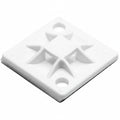HellermannTyton 151-10904 Q Tie Mount, Adhesive, 0.79" x 0.79" x 0.17", 4-Way, Q18-Q30 Ties, PA66, White, 100/bag 