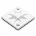 HellermannTyton 151-10905 Q Tie Mount with Adhesive, 1.2"x1.2"x0.21", 4-way, for Q18-Q50 Ties, PA66, White, 100/bag