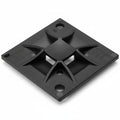 HellermannTyton 151-10916 Q Tie Mount, Adhesive, 1.6" x 1.6" x 0.26", 4-Way Entry, Black, 50/pkg