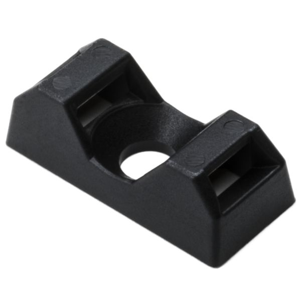 HellermannTyton 151-10930 Q Tie Mount, M4 Screw, 0.83" x 0.38" x 0.26", For Q18–Q50 ties, PA66, Black, 100/bag