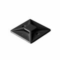 HellermannTyton MB4A0A2H4 Adhesive Cable Tie Mount, 1.12" x 1.12", .18" Max Tie Width, .18" Hole Dia, PA66, Black, 500/pkg