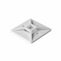 HellermannTyton MB4A10A2H4 Adhesive Cable Tie Mount, 1.12" x 1.12", .18" Max Tie Width, .18" Hole Dia, PA66/Acrylate, White, 500/pkg