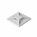 HellermannTyton MB5A10C2 Adhesive Cable Tie Mount, 1.49"x1.49", .35" Max Tie, White, 100/pkg