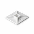 HellermannTyton MB5A10A2F4 Adhesive Cable Tie Mount, 1.49" x 1.49", .35" Max Tie Width, .19" Hole Dia, PA66/Acrylate, White, 250/pkg