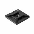 HellermannTyton MB4SHA0C2 Adhesive Cable Tie Mount, 1.12" x 1.12", .18" Max Tie Width, .15" Hole Dia, PA66/SR T50, Black, 100/pkg