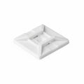 HellermannTyton MB4SHA10C2 Adhesive Cable Tie Mount, 1.12" x 1.12", .18" Max Tie Width, .15" Hole Dia, PA66, White, 100/pkg
