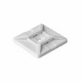 HellermannTyton MB4SHA10H4 Adhesive Cable Tie Mount, 1.12"x1.12", .18" Max Tie Width, .15" Hole, White, 500/pkg