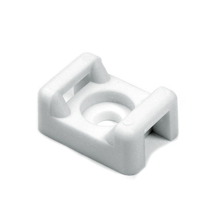 HellermannTyton CTM110C2 Cable Tie Anchor Mount, .58" x .37", .19" Hole Dia, .2" Max Tie Width, PA66, White, 100/pkg