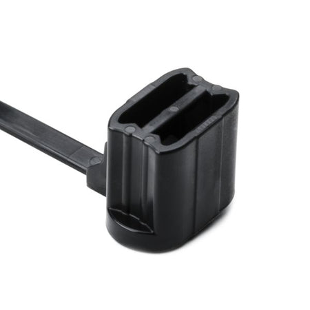 HellermannTyton 155-05400 1-Piece Cable Tie/Oval Stud Mount, Designed for 5.0 mm stud, 6.0" Long, PA66HS, Black, 500/pkg