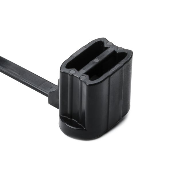 HellermannTyton 155-05400 1-Piece Cable Tie/Oval Stud Mount, Designed for 5.0 mm stud, 6.0" Long, PA66HS, Black, 500/pkg
