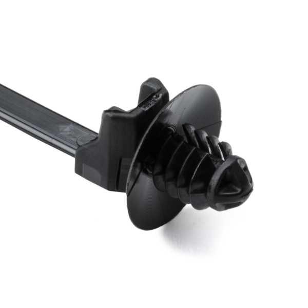 HellermannTyton 155-05800 1-Piece Cable Tie/Fir Tree Mount With Disc, 6.0"L, .26"–.28" Mounting Hole, PA66HIRHS, Black, 1,500/pkg