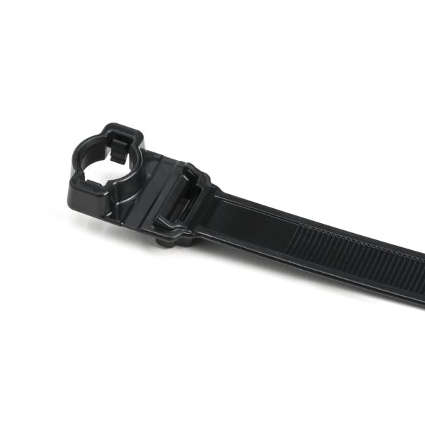 HellermannTyton 157-00286 Wide Strap Cable Tie with 10mm Stud Mount, 15.7" Long, .5" Wide, PA66HIRHSUV, Black, 300/Bag